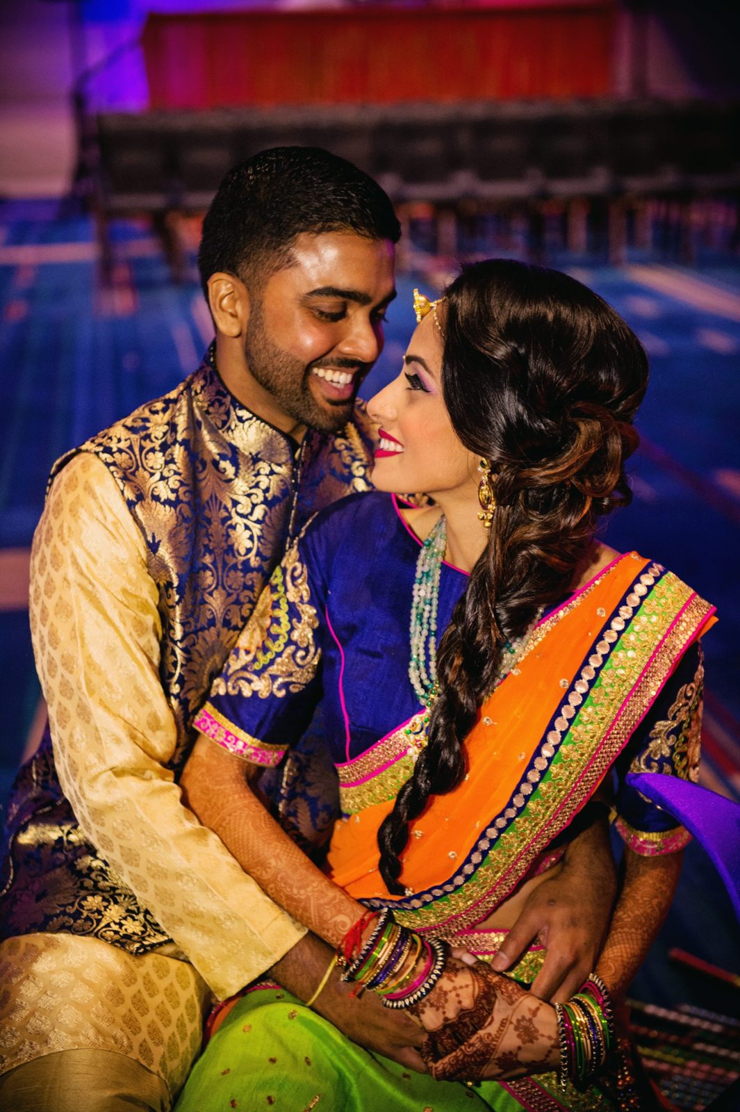 South Asian bride styled for a sangeet celebration