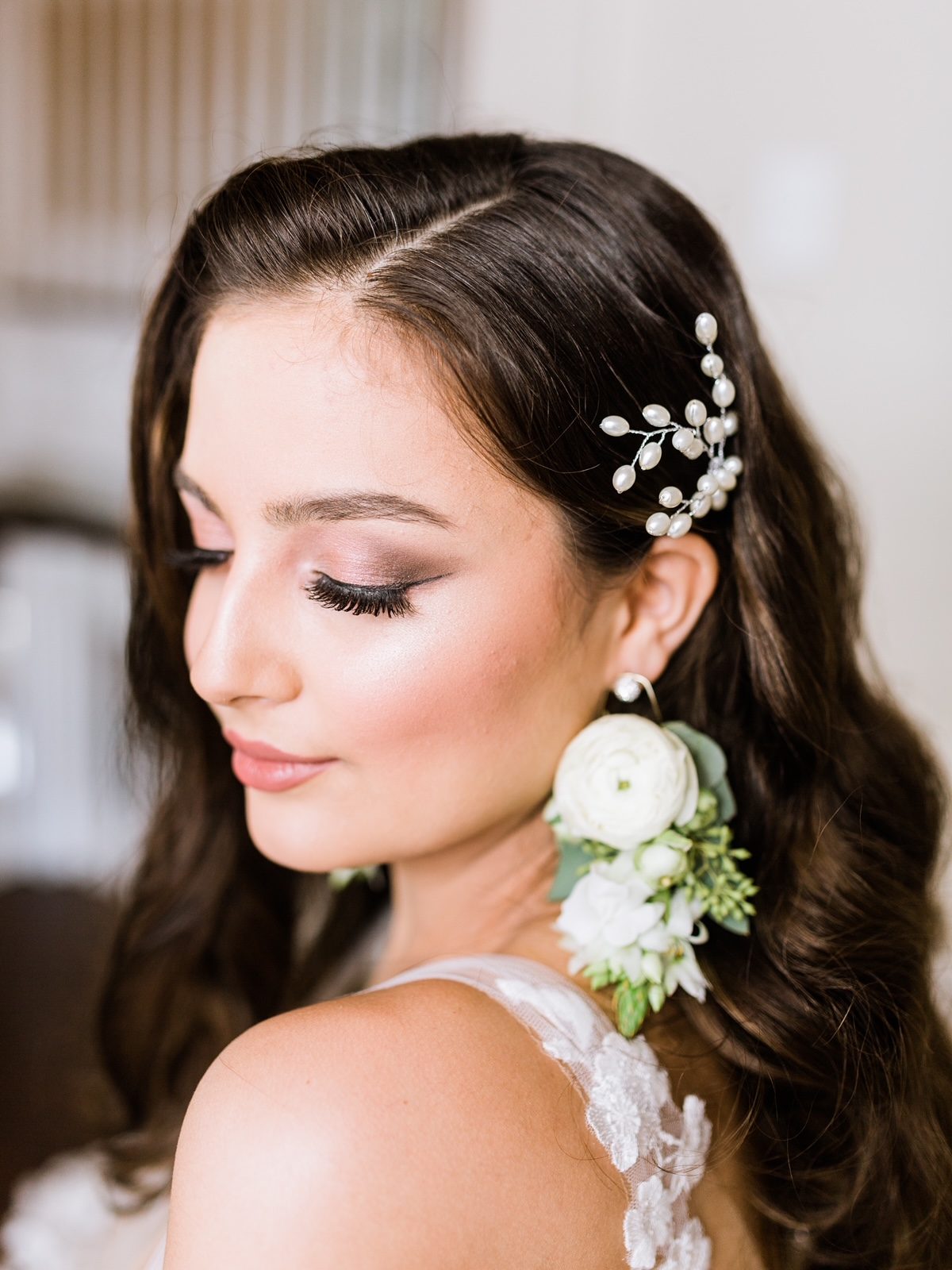 Editorial beauty portrait with a bronzed eye